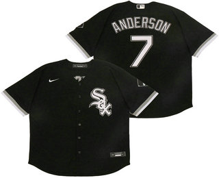 Chicago White Sox #7 Tim Anderson Black Stitched Flex Base Jersey