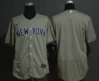 New York Yankees Team Gray Stitched Flex Base Jersey