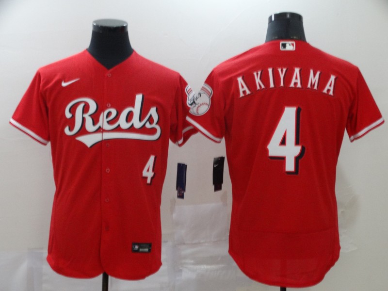 Cincinnati Reds #4 Shogo Akiyama Red Stitched Flex Base Jersey Cincinnati Reds #4 Shogo Akiyama Red Stitched Flex Base Jersey