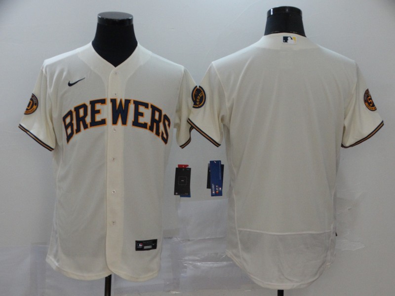 Milwaukee Brewers Team Cream Stitched Flex Base Jersey Milwaukee Brewers Team Cream Stitched Flex Base Jersey