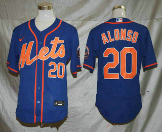 New York Mets #20 Pete Alonso Blue Stitched Flex Base Jersey New York Mets #20 Pete Alonso Blue Stitched Flex Base Jersey