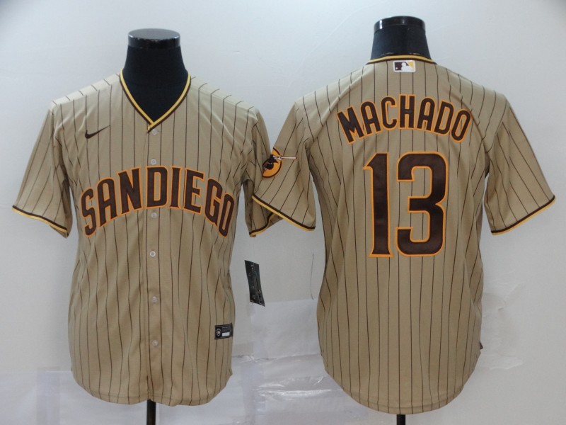 San Diego Padres #13 Manny Machado Gray Stitched Cool Base Jersey