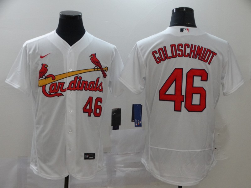 St. Louis Cardinals #46 Paul Goldschmidt White Stitched Flex Base Jersey