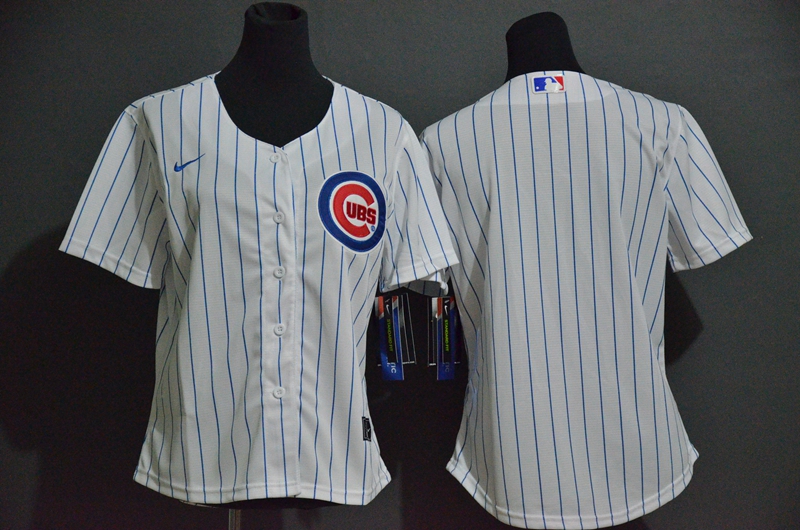 Women's Chicago Cubs Team White Stitched Cool Base Jersey
