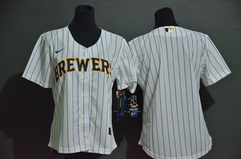 Women's Milwaukee Brewers Team White Stitched Cool Base Jersey