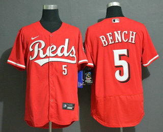 Cincinnati Reds #5 Johnny Bench Red Stitched Flex Base Jersey