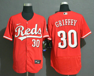 Cincinnati Reds #30 Ken Griffey Jr Red Stitched Flex Base Jersey