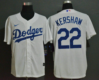 Los Angeles Dodgers #22 Clayton Kershaw White Stitched Cool Base Jersey