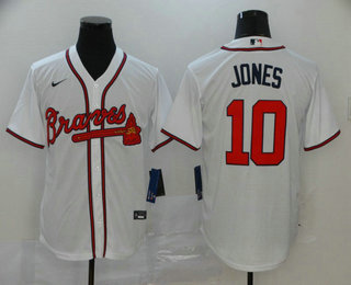 Atlanta Braves #10 Chipper Jones White Stitched Cool Base Jersey