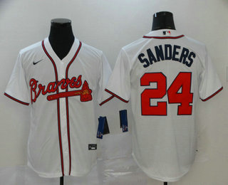 Atlanta Braves #24 Deion Sanders White Stitched Cool Base Jersey Atlanta Braves #24 Deion Sanders White Stitched Cool Base Jersey