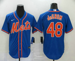 New York Mets #48 Jacob deGrom Blue Stitched Cool Base Jersey