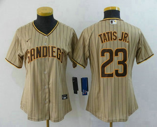 Women's San Diego Padres #23 Fernando Tatis Jr. Gray Stitched Cool Base Jersey