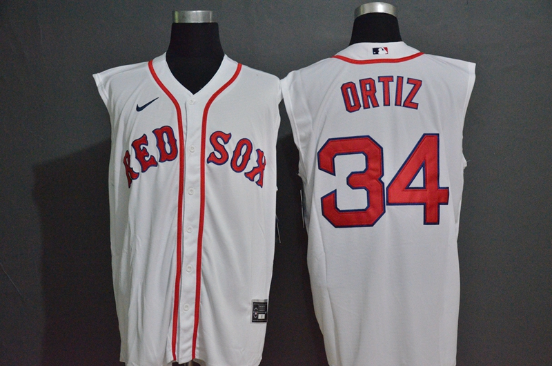 Boston Red Sox #34 David Ortiz White 2020 Cool and Refreshing Sleeveless Fan Stitched Jersey