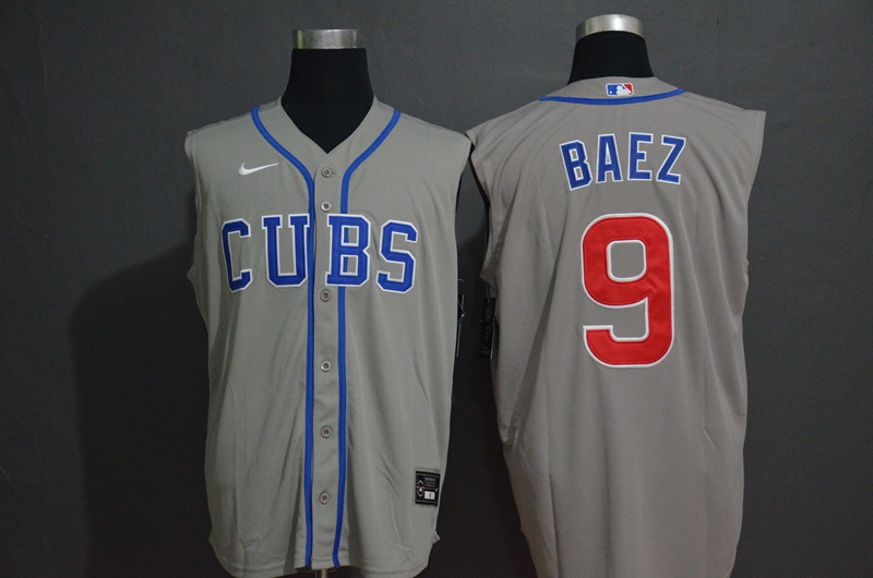 Chicago Cubs #9 Javier Baez Gray 2020 Cool and Refreshing Sleeveless Fan Stitched Jersey Chicago Cubs #9 Javier Baez Gray 2020 Cool and Refreshing Sleeveless Fan Stitched Jersey