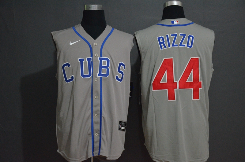Chicago Cubs #44 Anthony Rizzo Gray 2020 Cool and Refreshing Sleeveless Fan Stitched Jersey