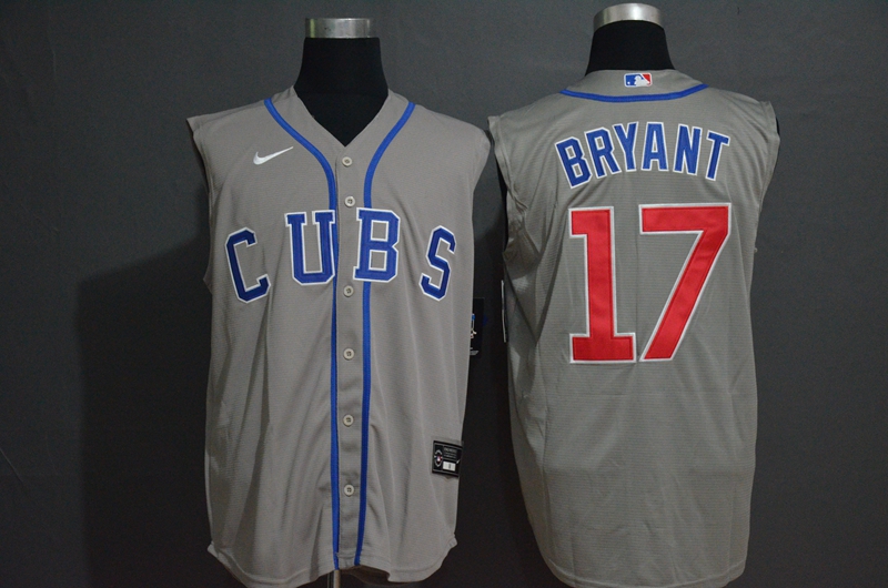 Chicago Cubs #17 Kris Bryant Gray 2020 Cool and Refreshing Sleeveless Fan Stitched Jersey Chicago Cubs #17 Kris Bryant Gray 2020 Cool and Refreshing Sleeveless Fan Stitched Jersey