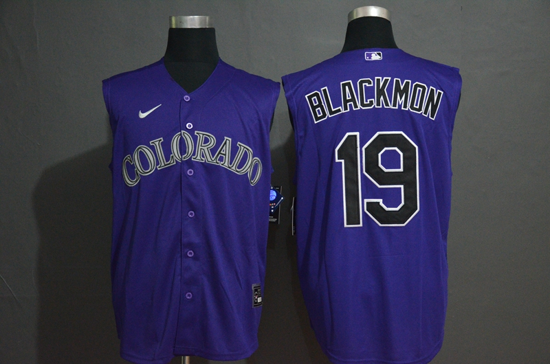 Colorado Rockies #19 Charlie Blackmon Purple 2020 Cool and Refreshing Sleeveless Fan Stitched Jersey Colorado Rockies #19 Charlie Blackmon Purple 2020 Cool and Refreshing Sleeveless Fan Stitched Jersey