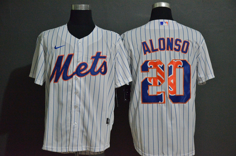 New York Mets #20 Pete Alonso White Team Logo Stitched Cool Base Jersey New York Mets #20 Pete Alonso White Team Logo Stitched Cool Base Jersey