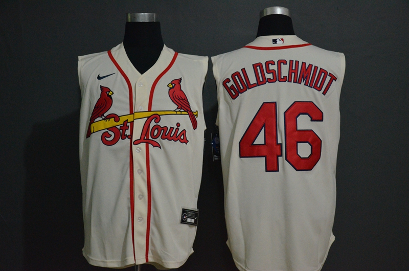 St. Louis Cardinals #46 Paul Goldschmidt Cream 2020 Cool and Refreshing Sleeveless Fan Stitched Jersey
