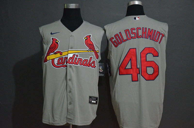 St. Louis Cardinals #46 Paul Goldschmidt Gray 2020 Cool and Refreshing Sleeveless Fan Stitched Jersey