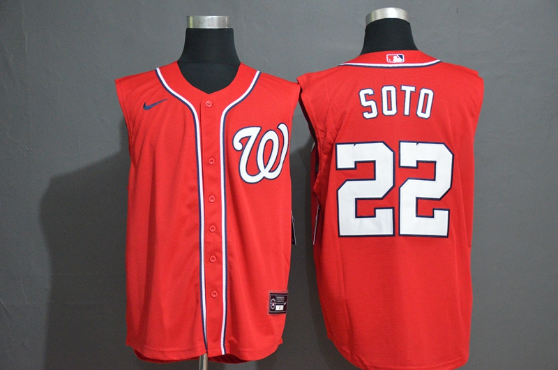 Washington Nationals #22 Juan Soto Red 2020 Cool and Refreshing Sleeveless Fan Stitched Jersey