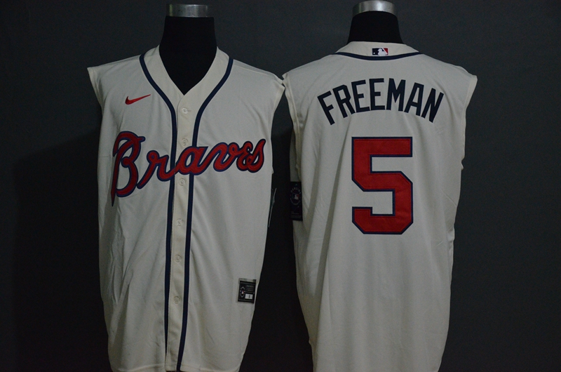 Atlanta Braves #5 Freddie Freeman Cream 2020 Cool and Refreshing Sleeveless Fan Stitched Jersey Atlanta Braves #5 Freddie Freeman Cream 2020 Cool and Refreshing Sleeveless Fan Stitched Jersey