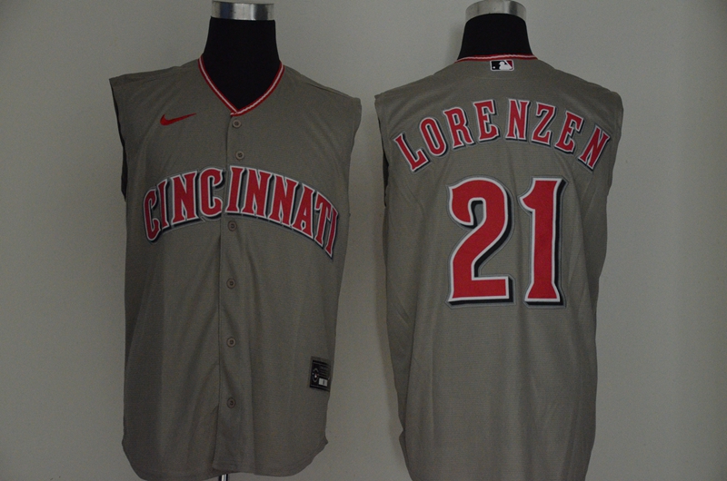 Cincinnati Reds #21 Michael Lorenzen Gray 2020 Cool and Refreshing Sleeveless Fan Stitched Jersey Cincinnati Reds #21 Michael Lorenzen Gray 2020 Cool and Refreshing Sleeveless Fan Stitched Jersey