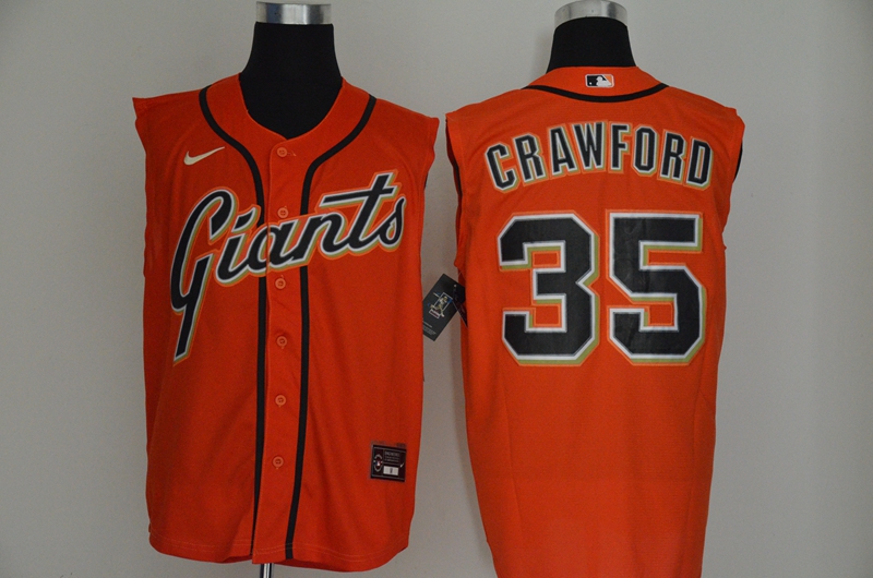 San Francisco Giants #35 Brandon Crawford Orange 2020 Cool and Refreshing Sleeveless Fan Stitched Jersey San Francisco Giants #35 Brandon Crawford Orange 2020 Cool and Refreshing Sleeveless Fan Stitched Jersey