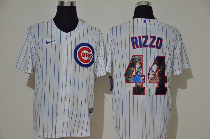 Chicago Cubs #44 Anthony Rizzo White Unforgettable Moment Stitched Fashion Cool Base Jersey