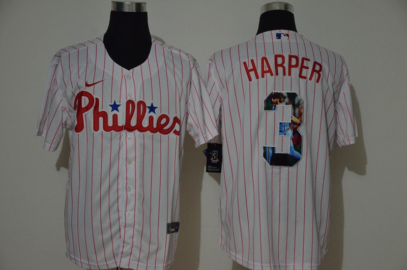 Philadelphia Phillies #3 Bryce Harper White Unforgettable Moment Stitched Fashion Cool Base Jersey
