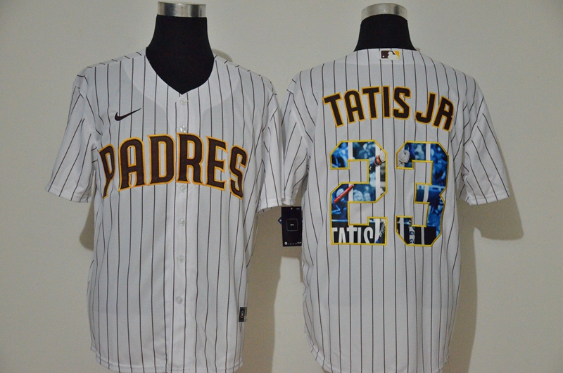San Diego Padres #23 Fernando Tatis Jr. White Unforgettable Moment Stitched Fashion Cool Base Jersey