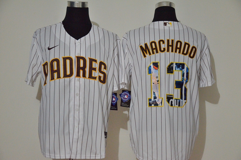 San Diego Padres #13 Manny Machado White Unforgettable Moment Stitched Fashion Cool Base Jersey