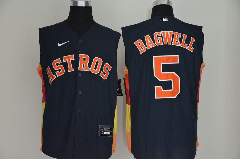 Houston Astros #5 Jeff Bagwell Navy Blue 2020 Cool and Refreshing Sleeveless Fan Stitched Jersey Houston Astros #5 Jeff Bagwell Navy Blue 2020 Cool and Refreshing Sleeveless Fan Stitched Jersey
