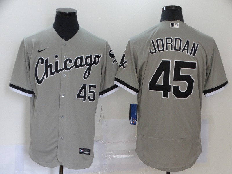 Chicago White Sox #45 Michael Jordan Gray Stitched Flex Base Jersey Chicago White Sox #45 Michael Jordan Gray Stitched Flex Base Jersey