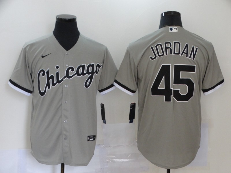 Chicago White Sox #45 Michael Jordan Gray Stitched Cool Base Jersey Chicago White Sox #45 Michael Jordan Gray Stitched Cool Base Jersey
