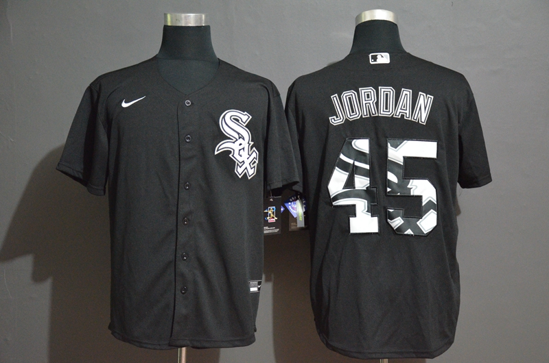 Chicago White Sox #45 Michael Jordan Black Team Logo Stitched Cool Base Jersey Chicago White Sox #45 Michael Jordan Black Team Logo Stitched Cool Base Jersey