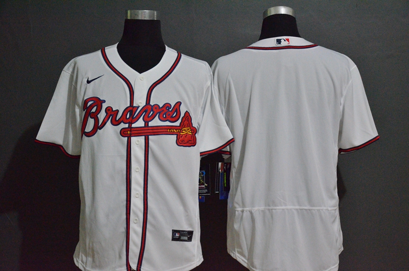 Atlanta Braves Team White Stitched Flex Base Jersey