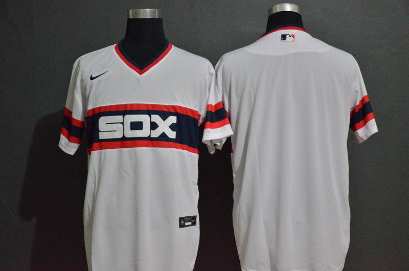 Chicago White Sox Team White Pullover Mitchell & Ness Throwback Stitched Jersey