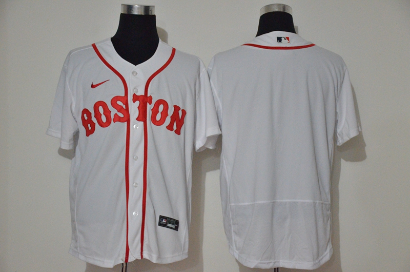 Boston Red Sox Team White Retro Stitched Flex Base Jersey