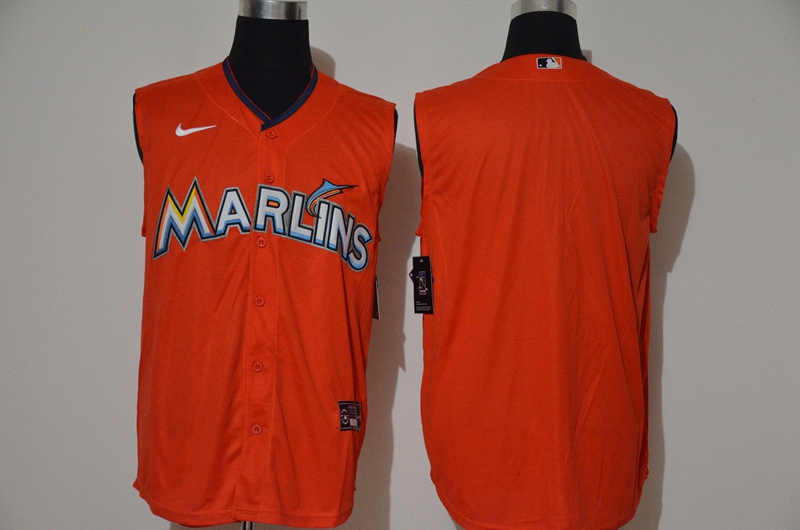 Miami Marlins Team Orange 2020 Cool and Refreshing Sleeveless Fan Stitched Jersey Miami Marlins Team Orange 2020 Cool and Refreshing Sleeveless Fan Stitched Jersey