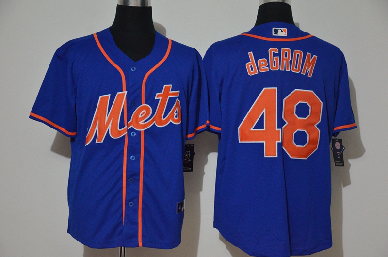 New York Mets #48 Jacob deGrom Blue Stitched Cool Base Jersey
