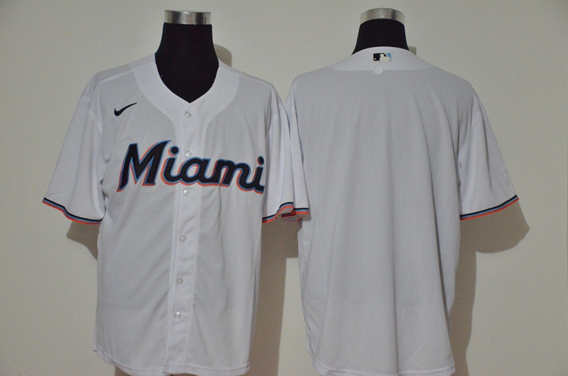 Miami Marlins Team White Stitched Cool Base Jersey