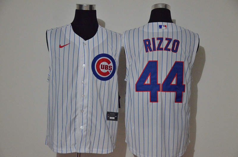 Chicago Cubs #44 Anthony Rizzo White 2020 Cool and Refreshing Sleeveless Fan Stitched Jersey