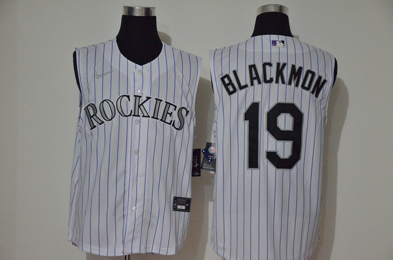 Colorado Rockies #19 Charlie Blackmon White 2020 Cool and Refreshing Sleeveless Fan Stitched Jersey Colorado Rockies #19 Charlie Blackmon White 2020 Cool and Refreshing Sleeveless Fan Stitched Jersey