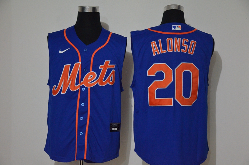New York Mets #20 Pete Alonso Blue 2020 Cool and Refreshing Sleeveless Fan Stitched Jersey New York Mets #20 Pete Alonso Blue 2020 Cool and Refreshing Sleeveless Fan Stitched Jersey