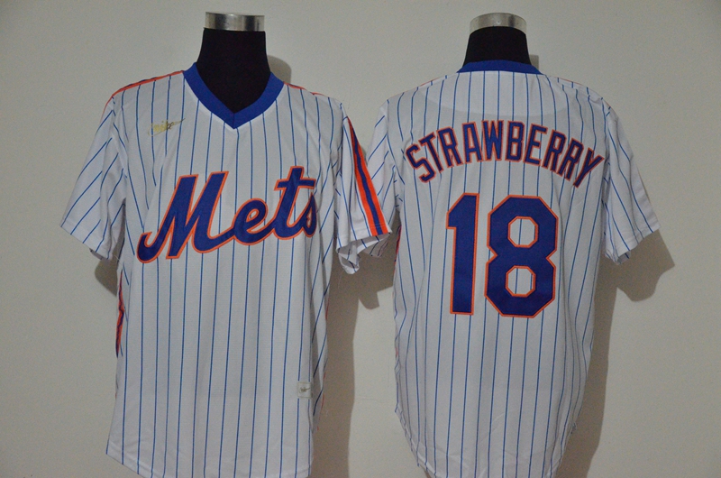 New York Mets #18 Darryl Strawberry White Throwback Cooperstown Stitched Cool Base Jersey New York Mets #18 Darryl Strawberry White Throwback Cooperstown Stitched Cool Base Jersey