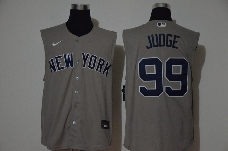 New York Yankees #99 Aaron Judge Gray 2020 Cool and Refreshing Sleeveless Fan Stitched Jersey New York Yankees #99 Aaron Judge Gray 2020 Cool and Refreshing Sleeveless Fan Stitched Jersey