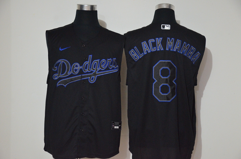 Los Angeles Dodgers #8 Kobe Bryant Black Mamba Lights Out Black Fashion 2020 Cool and Refreshing Sleeveless Fan Stitched Jersey