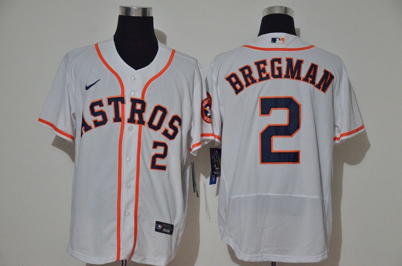 Houston Astros #2 Alex Bregman White Stitched Flex Base Jersey