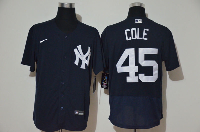 New York Yankees #45 Gerrit Cole Black Stitched Flex Base Jersey
